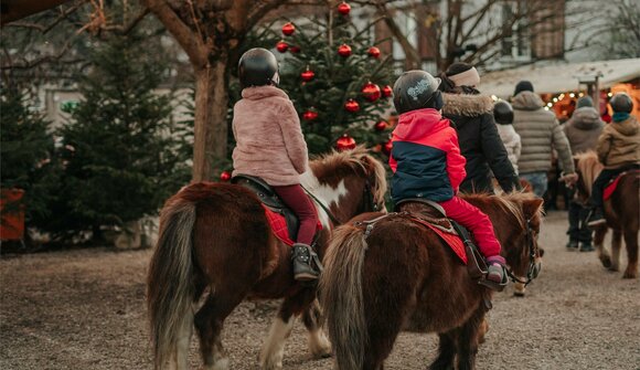 Bambini in groppa a un pony