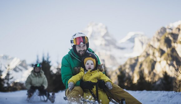 Night tobogganing on the Allriss Alm