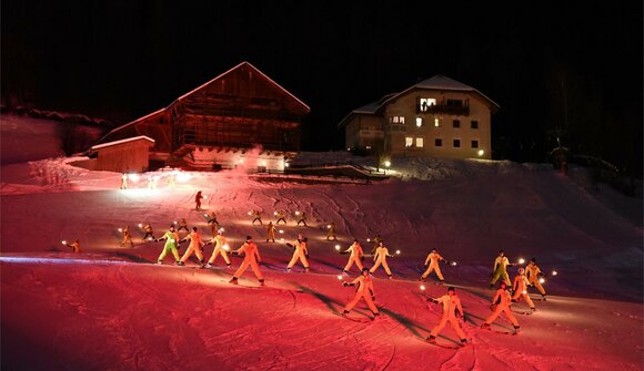 Skishow der Skischule Saslong