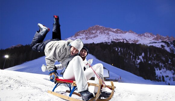 Tobogganing by night