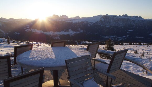 Sun rise on Corno del Renon