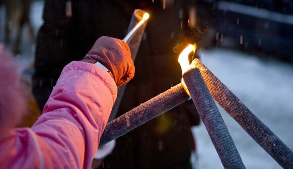 Adventurous torchlight hike