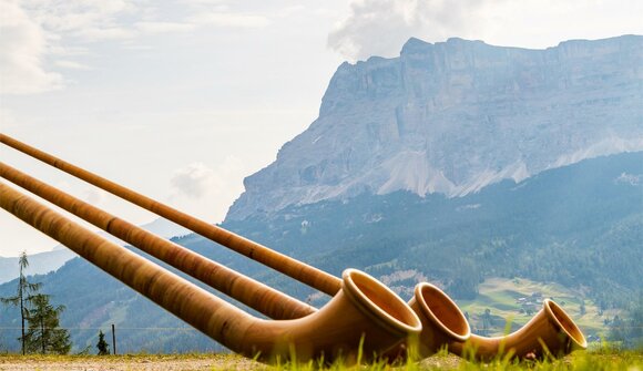 The sound of alphorns in the mountains