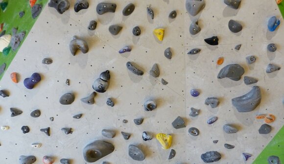 Bouldering in the climbing hall